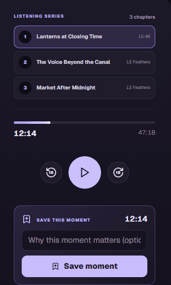 Readerous Podfic chapter player