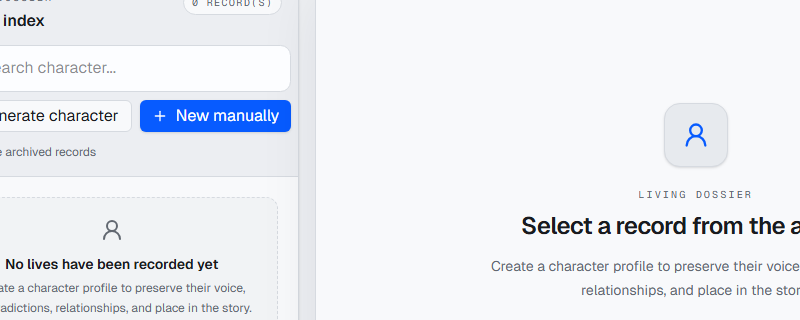 Characters → New manually.