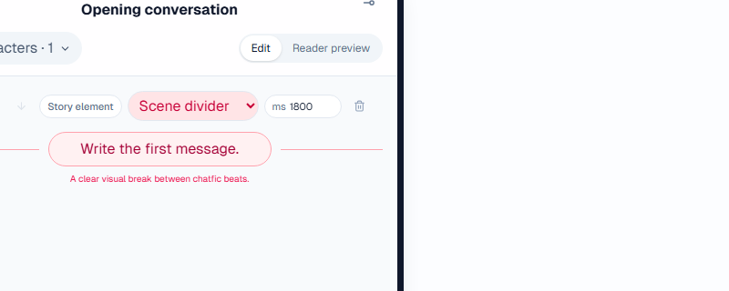 Use the message type menu to choose Scene divider.