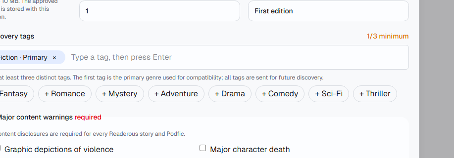 Add the required discovery tags here.